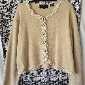 Carole Little Knitwear Tan Medium NWT